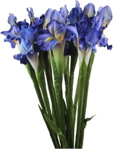 Xidmold 4 Bundle Real Touch Long Stems Iris Flower Silk Artificial Ireland Irish Iris Fake Flower for Wedding Decor Home Flower Arrangements Decoration (Blue)