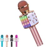 Hoiicco Wireless Karaoke Microphone for Kids, Bluetooth Karaoke Microphone Portable Handheld Singing Karaoke Mic Speaker, Voice Changer Toy Microphone, Great Present for Adults Kids Girls Boys