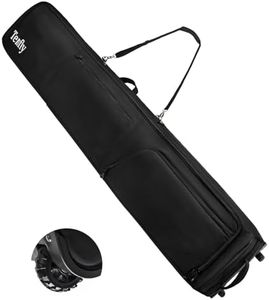 TENFLY Wheeled Ski Bag for Air Travel, 900D Waterproof Padded Ski Bag with Wheels, Adjustable 156-200cm, Foldable, Fits 2 Skis Boots Helmet Gear