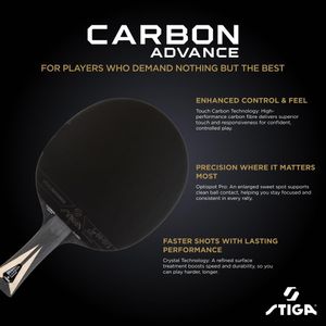 STIGA Carbon Advance Table Tennis Bat – Lightweight Performance Paddle