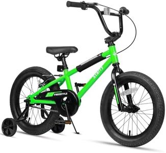cubsala 16 Inch Little Kids Bike for Over 4 Years Old Boys Girls Youth BMX Style Bicycle with Training Wheels Coaster & Rear V Brake, Green