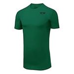TCA Boys' HyperFusion Compression Base Layer Top Short Sleeve Under Shirt - Cadmium Green, 10-12 Years