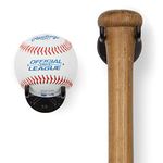 Wallniture Sporta Baseball Holder, Baseball Bat Wall Mount Display Stand for Man Cave Decor, Sports Memorabilia Ball Storage Rack Set of 2 Black