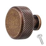 Decoranddecor Amelia Knurled 35mm Round Kitchen Cabinet Furniture Knobs Aluminium Antique Copper