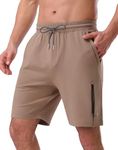 Pioneer Camp Sweat Shorts for Men 7" Inseam Cotton Athletic Casual Shorts with 4 Pockets for Gym Workout Lounge Summer Shorts(Khaki,XL)