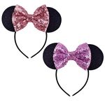 DRESHOW Mickey Ears Headbands Sequin Hair Band Accessories for Women Girls Cosplay Party