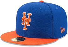 New Era MLB 59FIFTY Team Color Diamond Authentic Collection Fitted On Field Game Cap Hat (7 1/8, New York Mets)