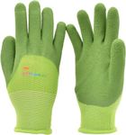 G & F Products 2040-2G JustForKids Premium MicroFoam Texture Coated Kids Garden Gloves, Kids Work Gloves, Yellow/Green, 1 Pair