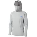 Bassdash UPF 50+ Men’s Long Sleeve Fishing Shirt with Mask UV Neck Gaiter Hoodie Cool Grey