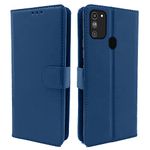 Pikkme Flip Cover for Samsung Galaxy M21 2021 / M30s / M21 (Faux Leather | Blue)