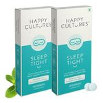 VELBIOM Happy Cultures Sleep Tight Melatonin 5Mg Probiotic Sleep Deeper & Wake Up Refreshed Non Addictive & Natural Sleep Cycle,Improves Digestion While Sleeping,60 Chewable Chewmints