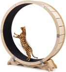 Decent Vrvege Cat Wheel Treadmill for Indoor Cats, 43 inch Large Wooden Cat Exercise Running Wheel, Wood Cat Exerciser Easy Assembly and Sturdy for Cats Weight Loss and Health