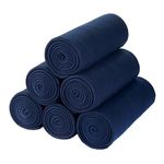 CAI TENG Fleece Throw Blankets Lightweight Warm for Soft Cozy Pet-Friendly Bulk Fleece Blanket Solid for Home, Bed, Sofa, Dorm, Office, Gifts, Outdoor (Navy, Pack of 6-50 x 60 inch)