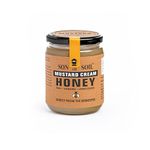 SON OF SOIL Mustard Cream Raw Honey | Pure Unpasteurized and Unprocessed Wild Honey Direct from the Beekeepers | Natural Mustard Honey | No Added Sugar - 665gm (Glass Jar)