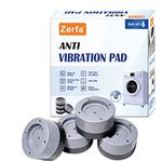 Zerfa® 4 Pices Multi-Purpose Anti Vibration Pads for Washing Machine Pan, Noise Dampening Washing Machine Feet with Tank Tread Grip for Washer and Dryer Protects Laundry Room Floor for Home Appliances