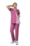 UNIFORM CRAFT ® - Female Nurse Uniform NT05, Ideal of Nurses, Hospital Staff, Clinic Staff (M, PLUM)