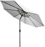 7' Solar LED Patio Umbrella by Trademark Innovations (Blue), Gray, 7 inch, Modern