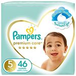 Pampers Premium Care Diapers, Size 5, 11-16 Kg, The Softest Diaper And The Best Skin Protection, 46 Baby Diapers