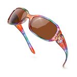 LVIOE Polarized Sunglasses for Women, Fashion Butterfly Decoration Driving Fishing-99.99% UV Protection CLS022