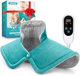 Heating Pad for Neck and Shoulders and Back, Christmas Birthday Gifts for Women Mom Mother, Weighted Neck Heating Pad for Back Pain Relief, Heating Pads Large, 6 Heat Settings 4 Auto-Off,17"x23" Blue