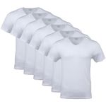 GILDAN Men's V-neck T-shirts, Multipack, Style G1103 Undershirt, White (6-pack), XL UK