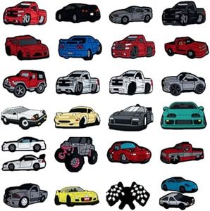 26PCS Car Shoe Charms Decoration for Clog Sandals, Vehicle Racing Car Shoe Pins Accessories for Kids Boys Teens Birthday Gifts Party Favor