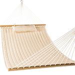 Lazy Daze Hammocks Double Quilted Fabric Swing with Pillow, 55'', Natural