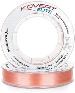 KastKing Kovert Elite 100% Fluorocarbon Fishing Line, Shock Resistant, High Clarity, Low Visibility, Highly Abrasion Resistant, Fast Sinking, Low Stretch, Low Light Refraction, Pink, 30LB, 200Yds