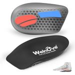 Plantar Fasciitis Heel Inserts for Heel Pain - Welnove 3/4 Shock-Absorbing Anti-Slip Gel Shoe Cushion Cups with Arch Support for Heel Spurs Flat Feet - Heel Support Inserts for Women 6.5-10 Men 5-8