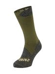 SEALSKINZ Raynham Unisex Waterproof All Weather Mid Length Sock, Olive, L