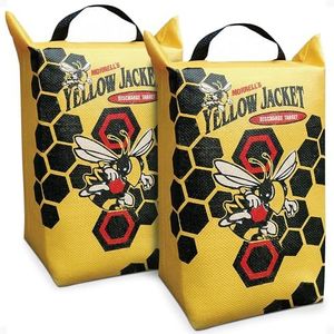 Morrell Yellow Jacket Weather Resistant Portable Final Shot Hunting Compound Crossbow Discharge Archery Bag Target w/ Carry Handle, Yellow (2 Pack)