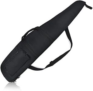 AUMTISC Soft Rifle Case Padded Shotgun Gun Bag for Storage Scoped Rifles with Zippered Accessories Pocket Detachable Shoulder Strap Black 48"