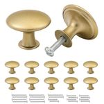 Misuyue 10pc Gold Drawer Knobs, Cupboard Handles Knob Round, Cabinet Knobs Made of Stainless, 30mm Small Door Knob for Wardrobes, Kitchen, Furniture
