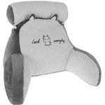 Reading Pillow for Bed 70×50cm Reading Cushion for Bed with Support Arms Ergonomic Back Support Pillow Cute Cartoon Backrest Reading Pillow with Removable Zip Pillowcase for Reading Watching TV(Husky)