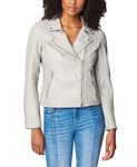 [BLANKNYC] womens Vegan Leather Moto Jacket, Grey, Medium US