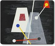 Mouse Pad with Art Design, Rubber Base Medium Gel Mousepad for PC, Computer and Laptop Non-Slip Abstract Colorful (Truncated Pyramids by Laszlo Moholy Nagy)