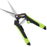 Zegos Titanium-Coated Pruning Snips 1 Pack Trimming Scissors with Curved Blades for Garden Pruning Shears,Bud Leaves, Flowers, Herbs, Bonsai (Curved Blades)