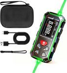 ZC-SG60 Dual Laser Measuring Tool, 196Ft Green-Beam Bilateral Digital Laser Distance Measure 6 Units Ft/in/M, Rechargeable Laser Measurement Tool -Backlit LCD Display, Length/Area/Volume/Angle Sensor