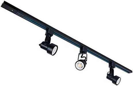 KimYan 3 Light Black LED Track Lighting Kit for Home , Shop Decor,Aluminium H Type Track Rail Included,Hardwired