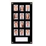 Get Acrylic Photo Frames - Black 12 Pocket Image Staff, Student, Employee Display Board With Pocket Header. 506mm Height x 256mm Width (50cm x 26cm)