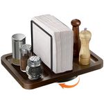 Gomyrod Napkin Holder for Table, Rotating Metal Standing Napkin Dispenser with Salt and Pepper Shakers Caddy Standing Paper Napkin Storage for Kitchen Dining Table Decor（Not Including Shakers）