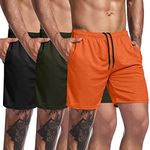 COOFANDY Men's 3 Pack Athletic Performance Shorts Mesh Quick Dry Gym Workout Active Shorts with Pockets