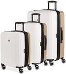 SwissGear 8028 Hardside Expandable Spinner Luggage, Ivory/Taupe, Carry-On 19-Inch, 8028 Hardside Expandable Spinner Luggage