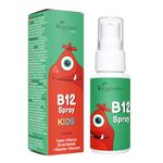 Vegavero Vitamin B12 for Kids Spray | Natural Cherry Flavour | NO Artificial Additives | Children’s B12 Methylcobalamin & Cyanocobalamin | Natural Xylitol | 4 Months Supply | 125 Sprays | Vegan