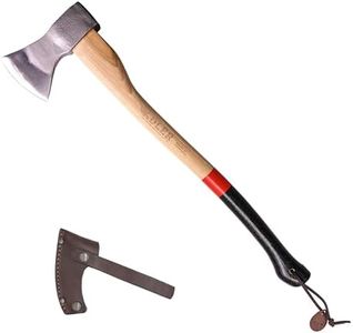 Adler Rheinland Felling Axe 27.5" – German Made, C60 Steel Head 2-3/4 lb, Hickory Handle w/Anti-Slip Grip, Includes Premium Leather Sheath – Felling, Limbing & Genaral Purpose Wood Processing (A4)