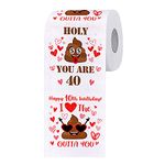 KPX 40th Birthday Gifts for Women and Men - Funny Toilet Paper Roll - 40th Birthday Decorations for Him, Her - Party Supplies Favors Ideas - Funny Gag Gifts, Novelty Bday Present for Friends, Family