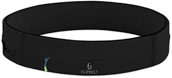 FlipBelt Zipper Running Belt, Waist Pack for Fitness and Running Fanny Pack for Women Men Phone Keys Money US Company - [Black] - [Large]