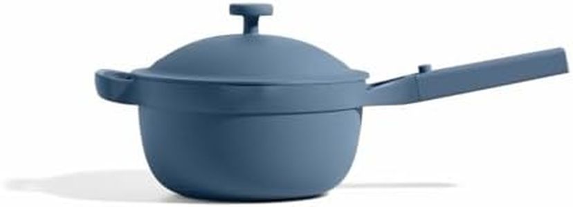 Our Place Perfect Pot -Mini 2.5Qt Nonstick Ceramic Sauce Pan with Lid | Versatile Cookware for Stovetop and Oven | Steam, Bake, Braise, Roast | PTFE & PFOA-Free | Toxin-Free, Easy to Clean | Blue Salt