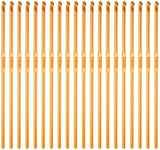uxcell 20Pcs Aluminum Crochet Hook 3.5mm US Size E (Size 4) Knitting Needles for DIY Craft Yarn Gold Tone
