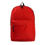 K-Cliffs Basic Emergency Survival Backpack Classic Simple School Book Bag Student Daily Daypack 18 Inch Red 18"x13"x16", Red, Large, Daypack Backpacks